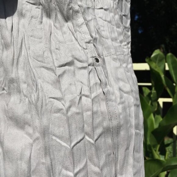 Issey Miyake FETE Long Sleeve Gray Pleated Microsuede Button-Up Shirt Size 2 M L - Picture 11 of 12